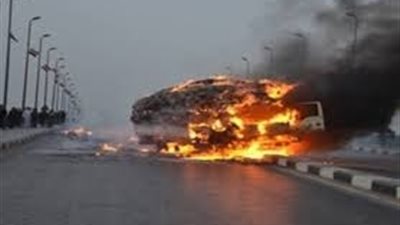 انفجار سيارة محملة باسطوانات غاز بطريق الإسماعيلية ولا خسائر بشرية