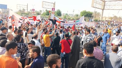 مسيرة حاشدة ب«غاز مصر»لدعم القيادة السياسية وغزة