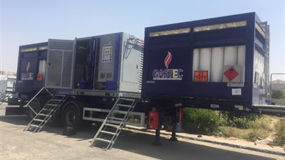 تشغيل اول محطة متنقلة لتموين السيارات بالغاز الطبيعى المضغوط
