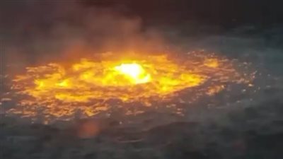 اندلاع حريق كبير فى خط نفط بحرى بخليج المكسيك