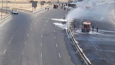 مصرع أمين شرطة وإصابة رئيس مباحث 15 مايو أثناء معاينتهم حريق اشتعال سيارة نقل مواد بترولية