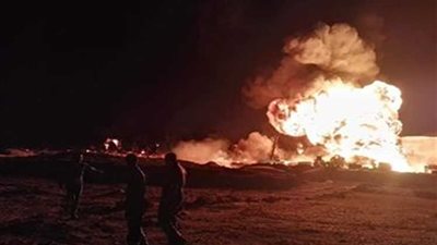 ننفرد بنشر صور وتفاصيل حريق شركة «ميدي تيرا» في حقل عسل بجنوب سيناء