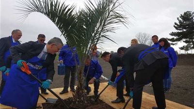 بالصور.. رئيس «روساتوم» العالمية يزرع «نخلة».. ويؤكد: ستبقى كما الحال بمشروعاتنا النووية