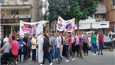 بالصور.. العاملون بـ«غاز القاهرة» ينظمون مسيرة في حب مصر وتأييدًأ للرئيس السيسي