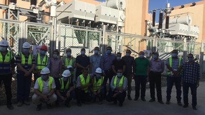 وضع الجهد على محطة محولات شركة أسيوط لتكرير البترول
