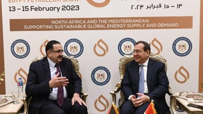 الملا يستقبل رئيس سلطة الطاقة الفلسطينية علي هامش فعاليات «إيجبس 2023»