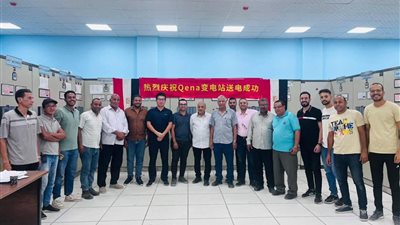 إطلاق التيار علي محطة محولات شرق قنا 500/220/66/11 ك.ف