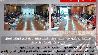 مناقشة الموازنات والخطة الخمسية للإنتاج لشركات شمال سيناء للبترول وبترول أبوزنيمة – بتروملك